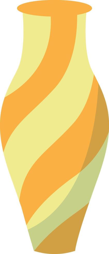 Ceramic Vase with Floral and Abstract Pattern. Flat Style Isolated on White Background vector