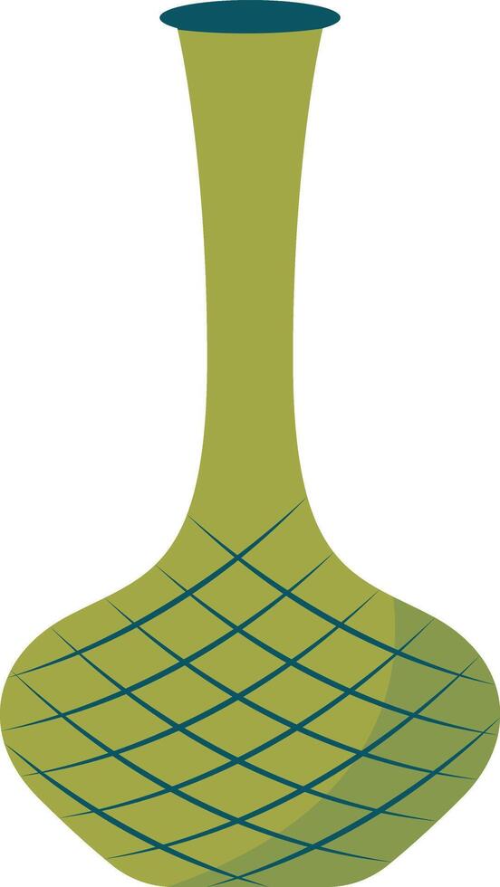 Ceramic Vase with Floral and Abstract Pattern. Flat Style Isolated on White Background vector