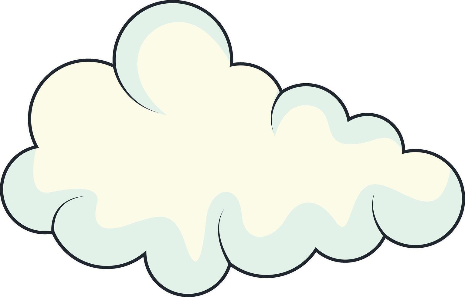Cute Cartoon White Cloud Isolated on White Background. Illustration Design. vector