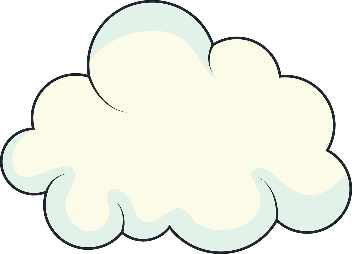 Cute Cartoon White Cloud Isolated on White Background. Illustration Design. vector
