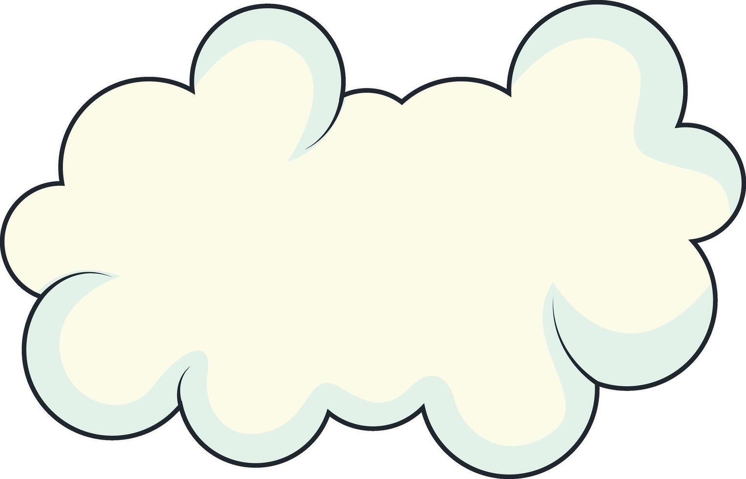 Cute Cartoon White Cloud Isolated on White Background. Illustration Design. vector