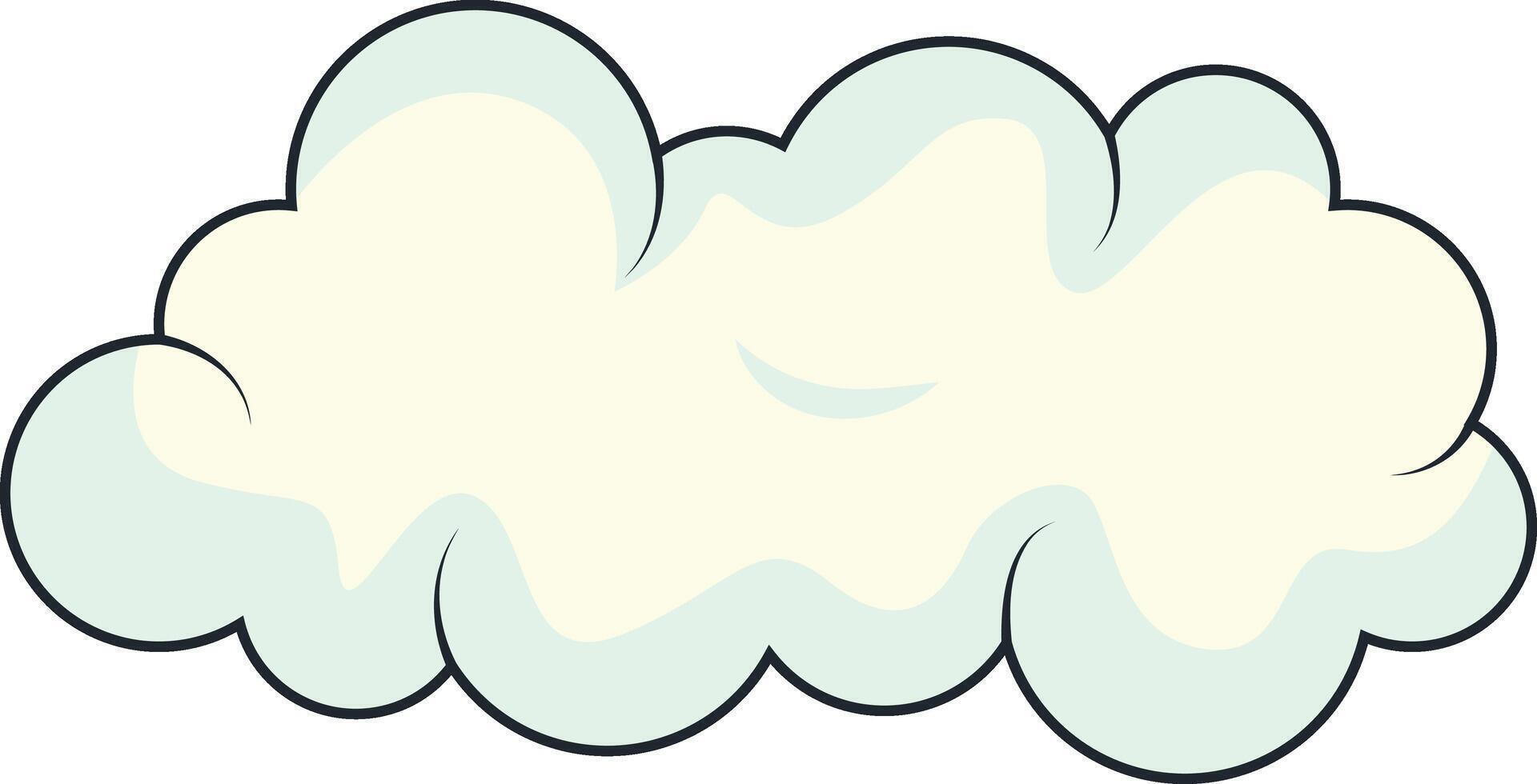 Cute Cartoon White Cloud Isolated on White Background. Illustration Design. vector