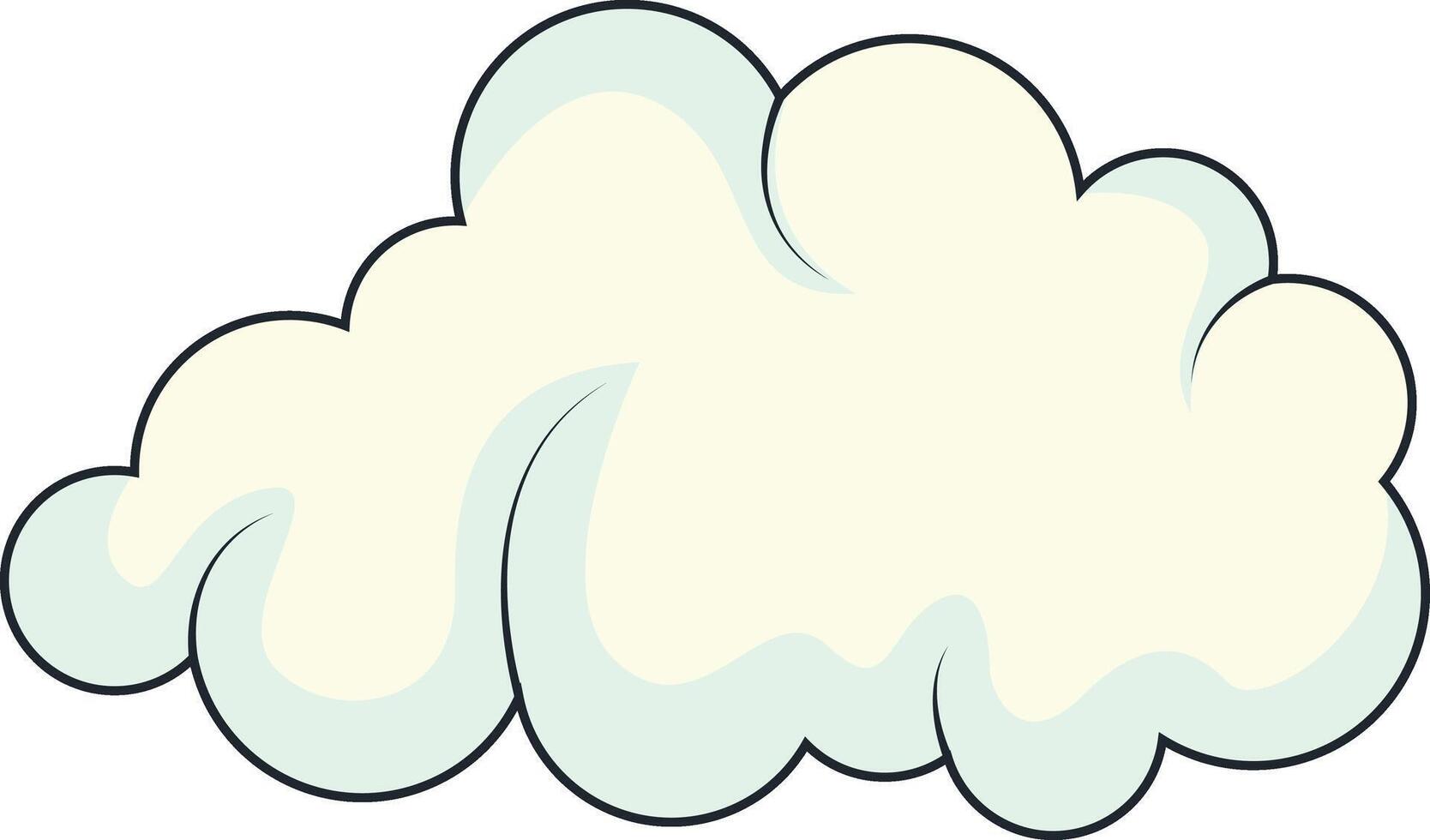 Cute Cartoon White Cloud Isolated on White Background. Illustration Design. vector