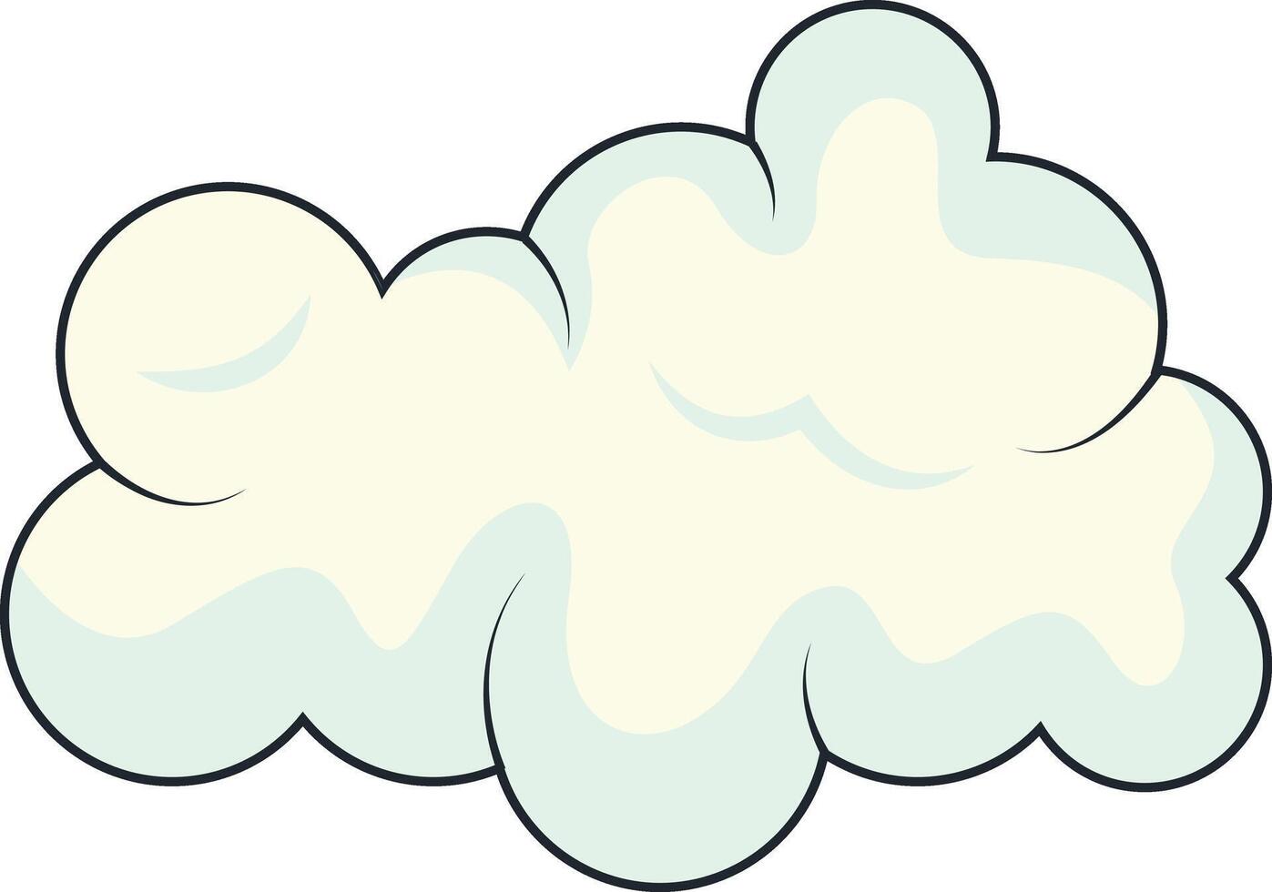 Cute Cartoon White Cloud Isolated on White Background. Illustration Design. vector