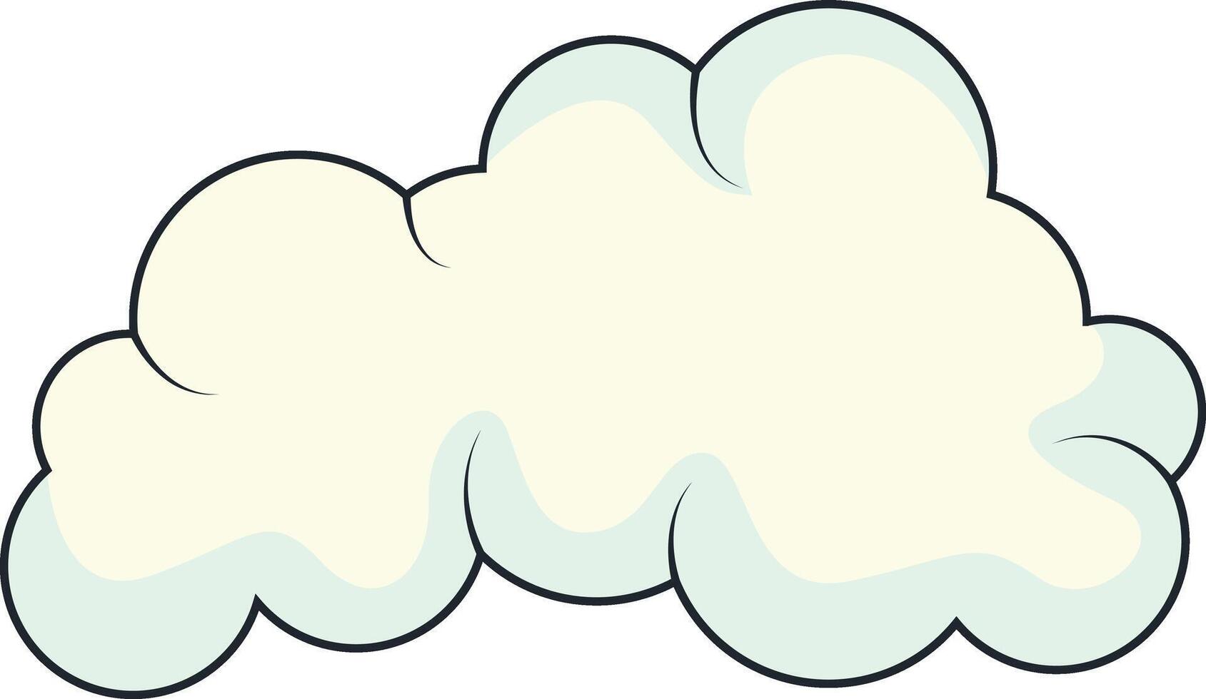 Cute Cartoon White Cloud Isolated on White Background. Illustration Design. vector