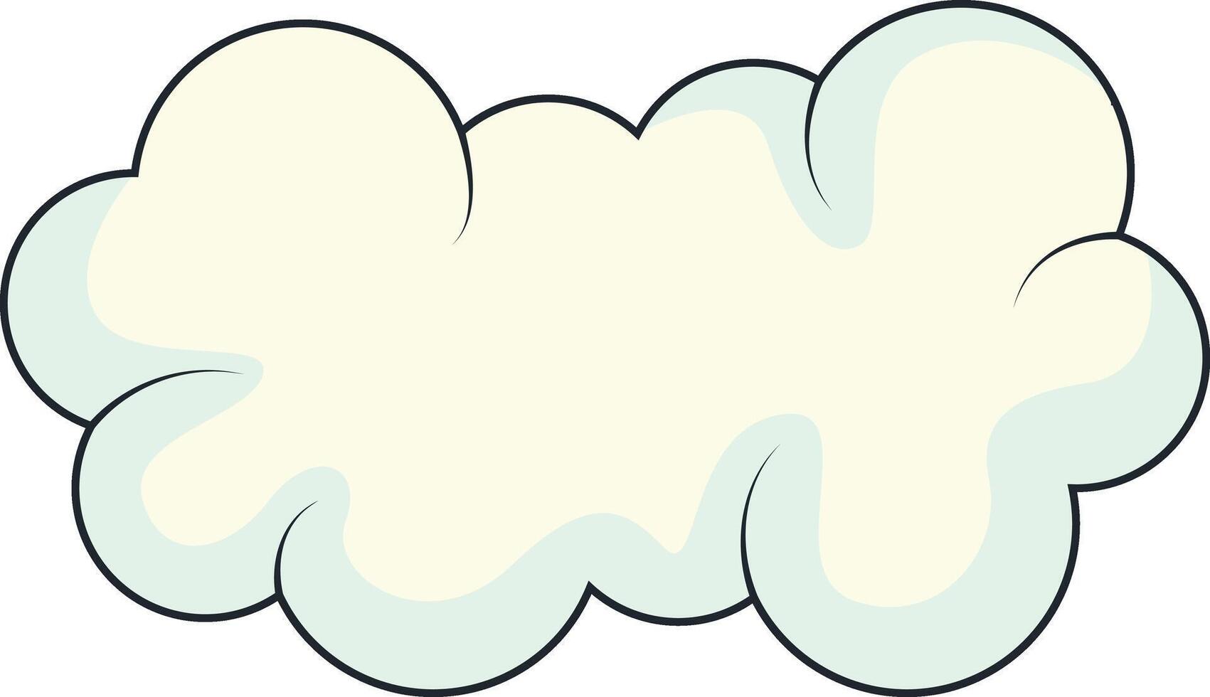 Cute Cartoon White Cloud Isolated on White Background. Illustration Design. vector