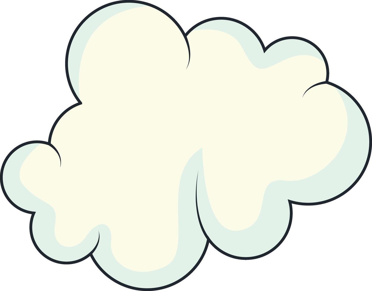 Cute Cartoon White Cloud Isolated on White Background. Illustration Design. vector