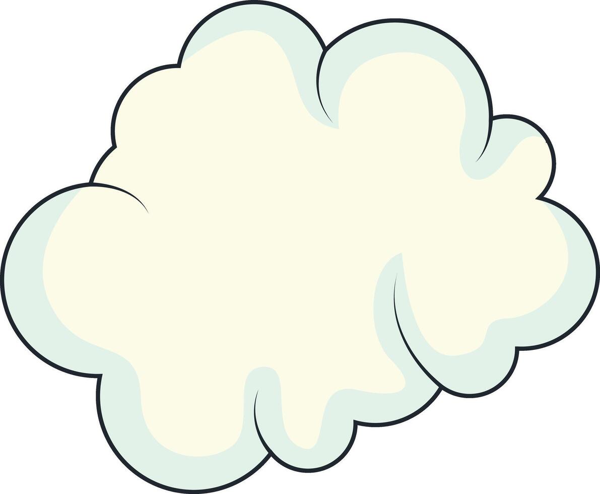 Cute Cartoon White Cloud Isolated on White Background. Illustration Design. vector