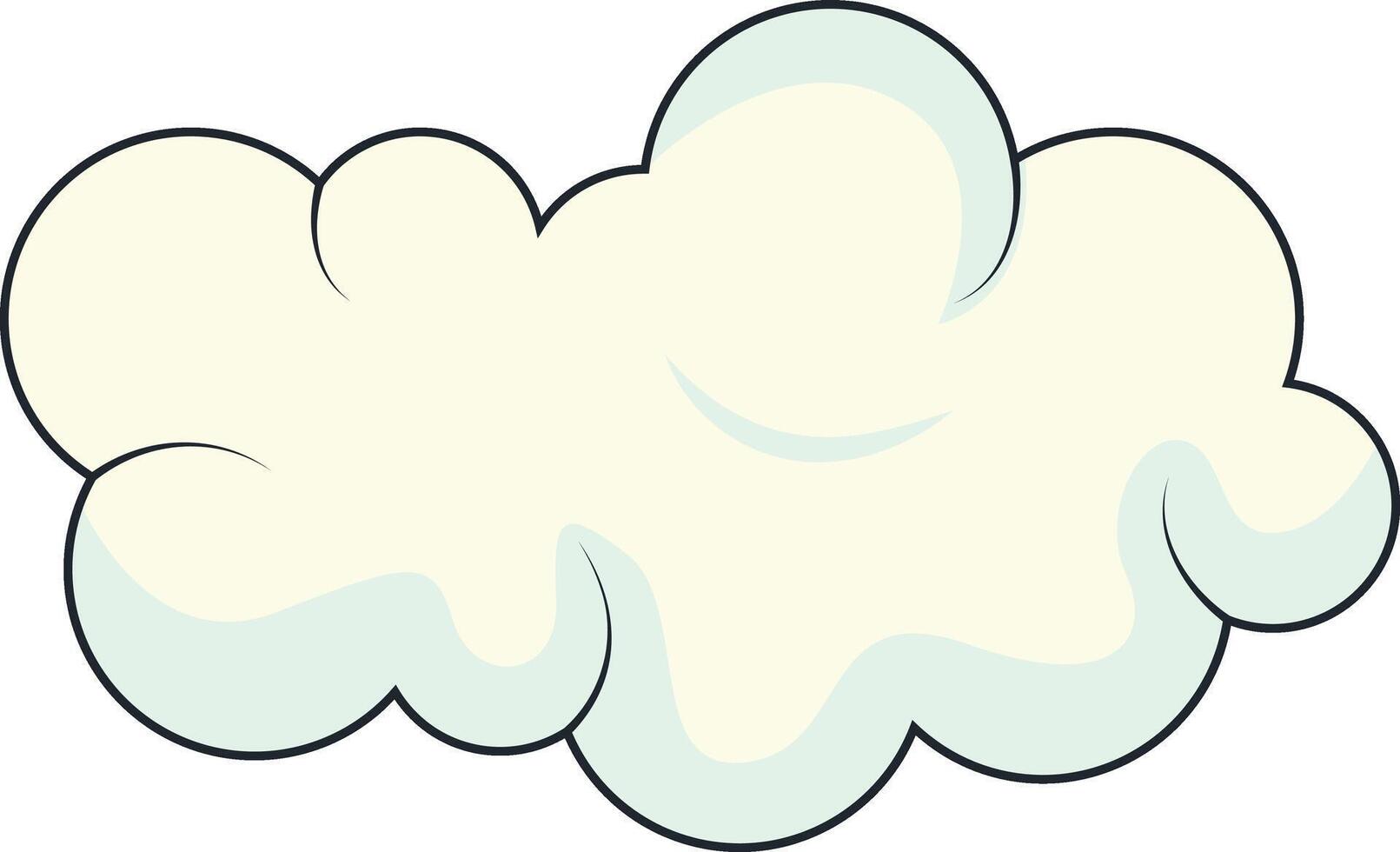 Cute Cartoon White Cloud Isolated on White Background. Illustration Design. vector
