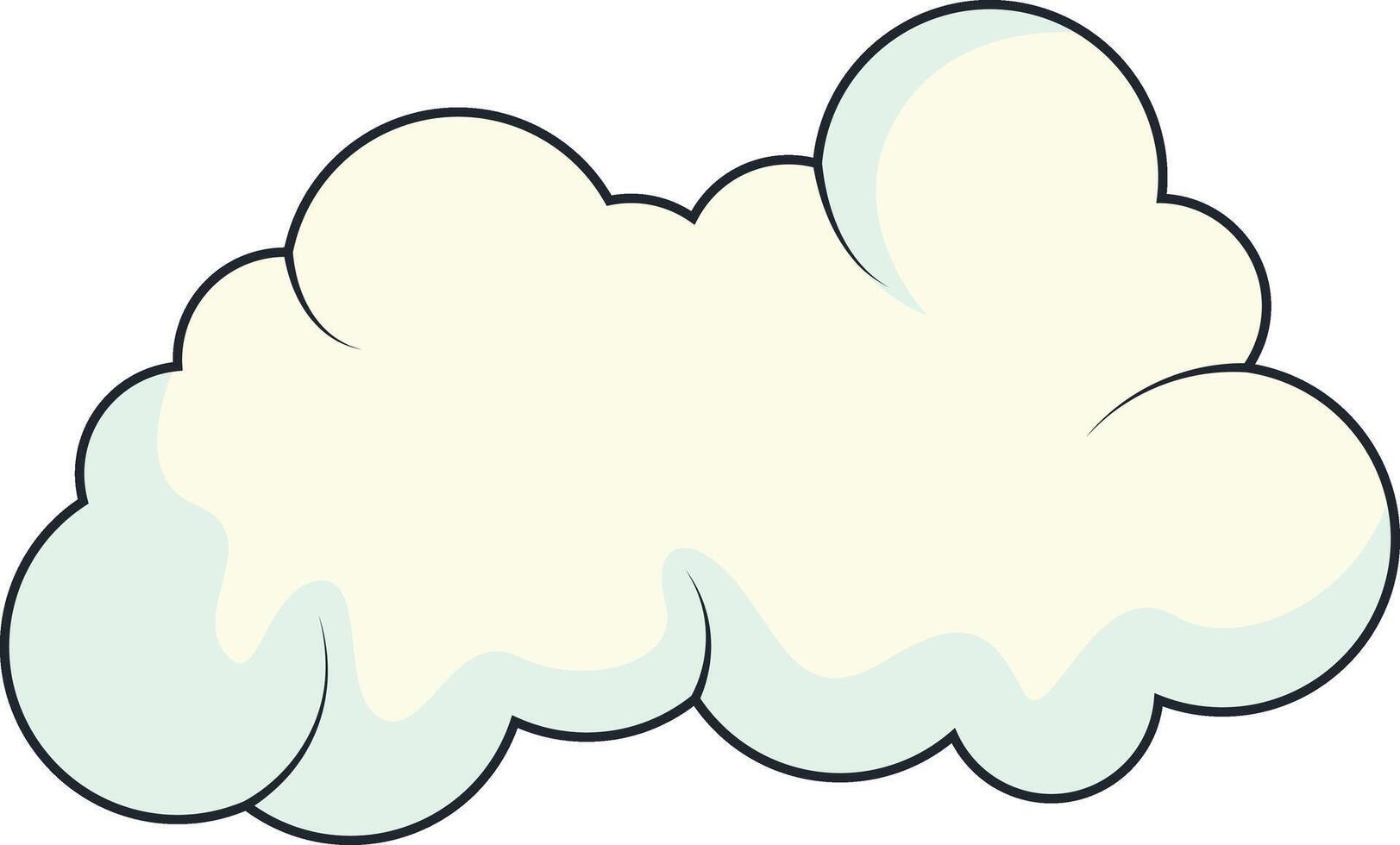 Cute Cartoon White Cloud Isolated on White Background. Illustration Design. vector