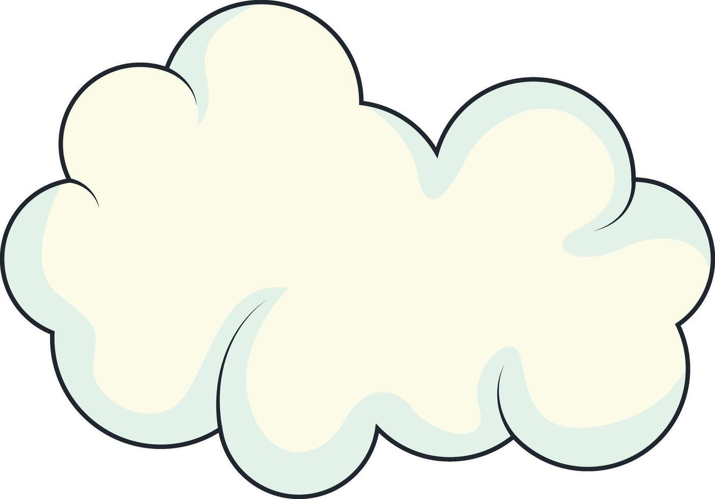 Cute Cartoon White Cloud Isolated on White Background. Illustration Design. vector