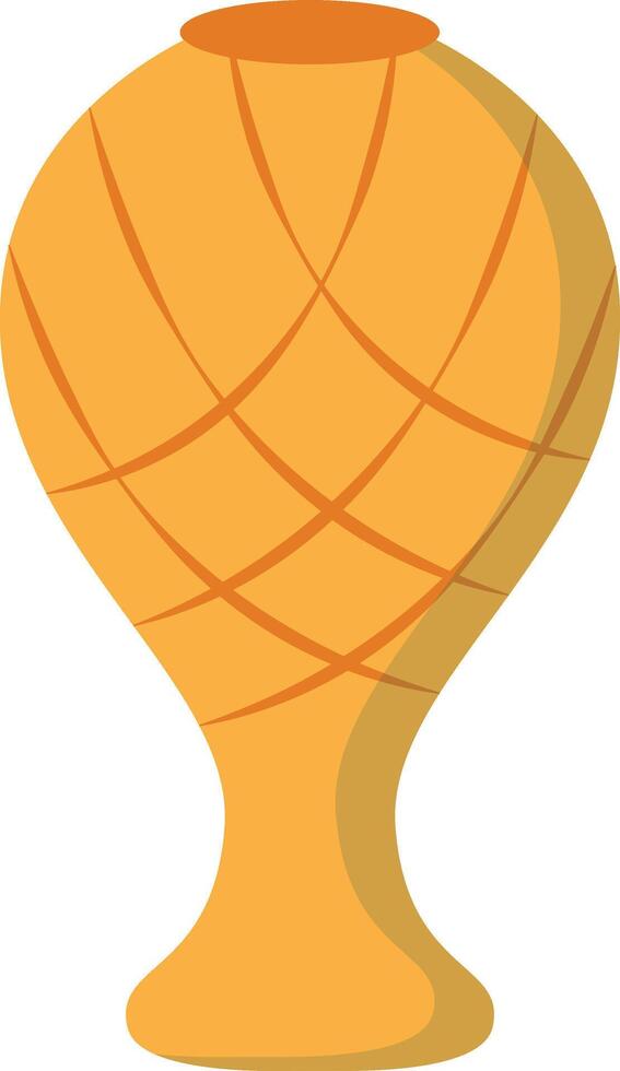 Ceramic Vase with Floral and Abstract Pattern. Flat Style Isolated on White Background vector
