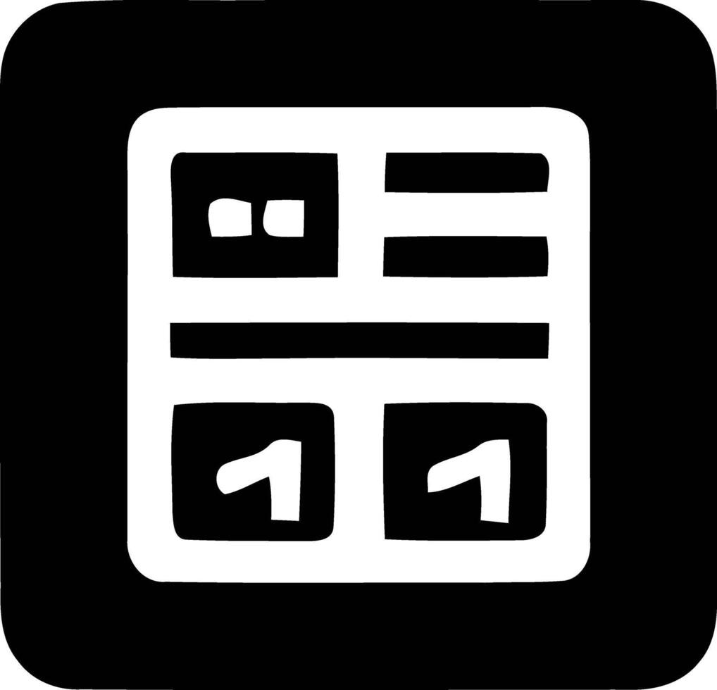Minimalist Calendar Grid App Icon - Numbered Daily Layout. vector