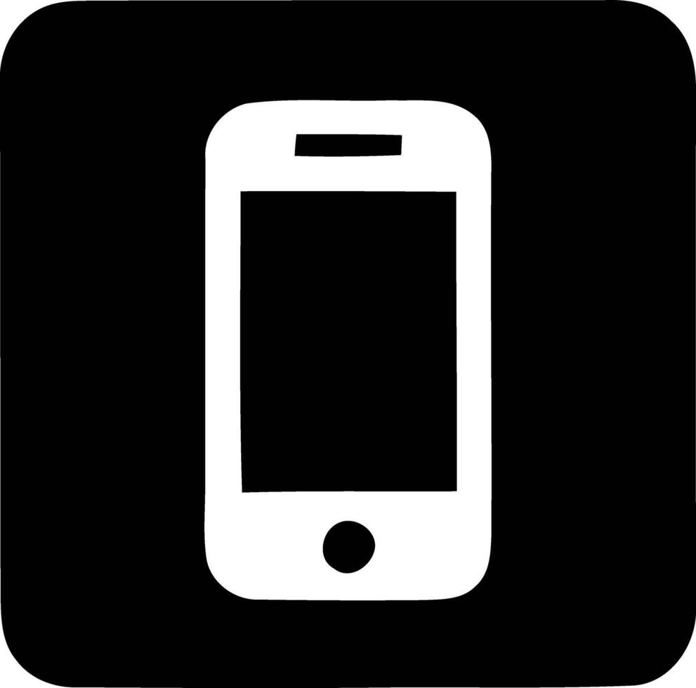 Minimalist Elegance, Black and White Smartphone in Product Packaging on White Background. vector
