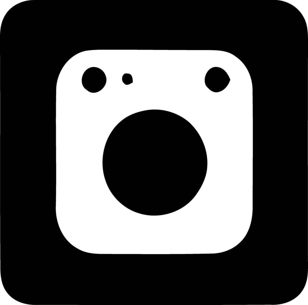 Minimalist Black and White Square Icon - A Tribute to Instagram. vector