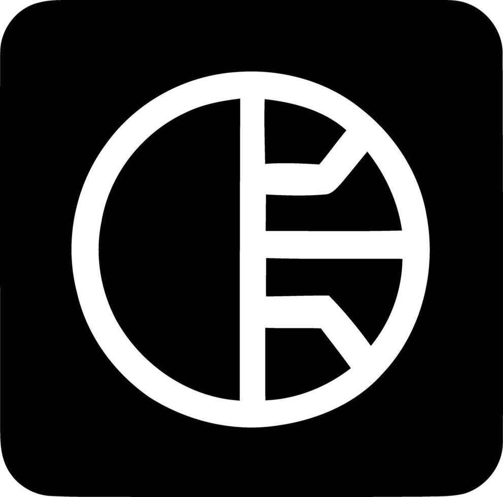 Abstract Sphere Fusion, A Minimalist Black and White Logo Design for Dual-Entity Representation. vector
