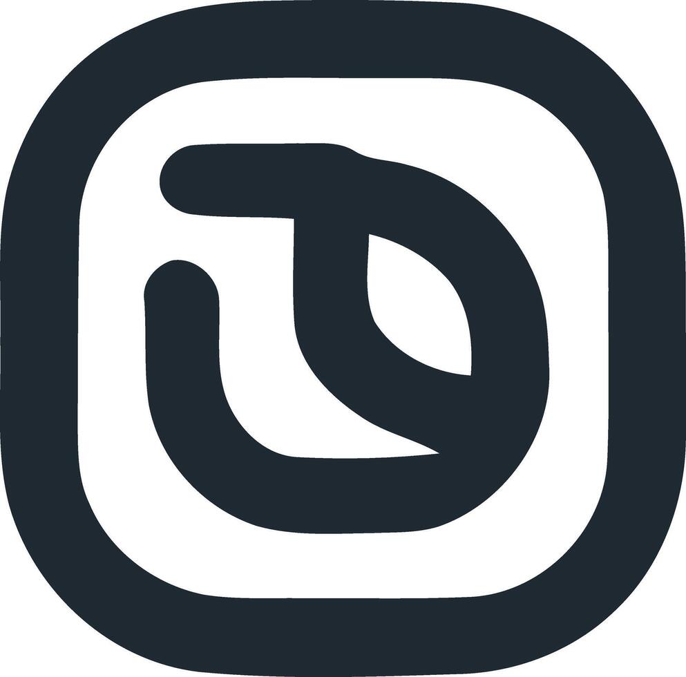 Minimalistic Monochromatic 'D' Bird Silhouette Logo for Application. vector