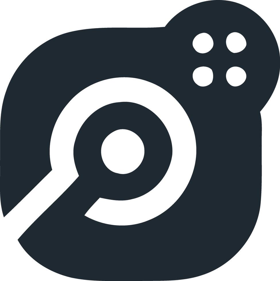 Digital Surveillance Emblem, A Minimalist Perspective. vector