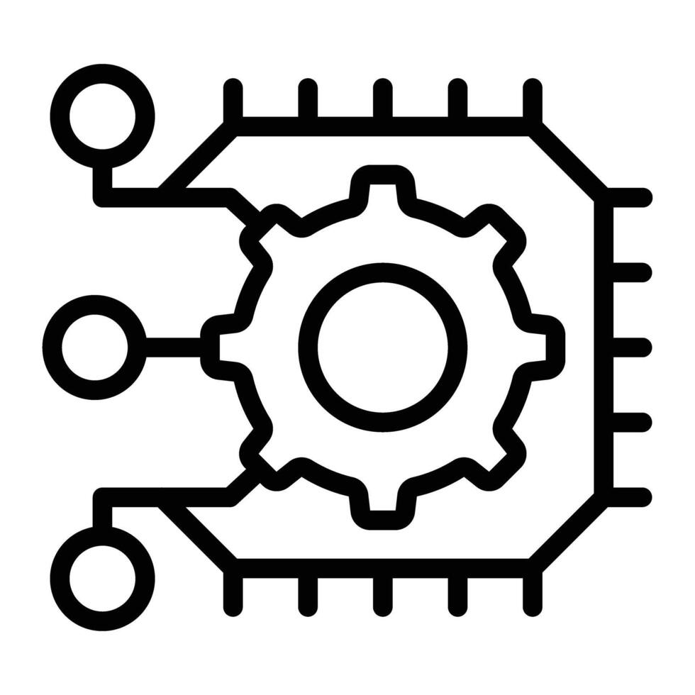 Machine Learning Line Icon Design vector