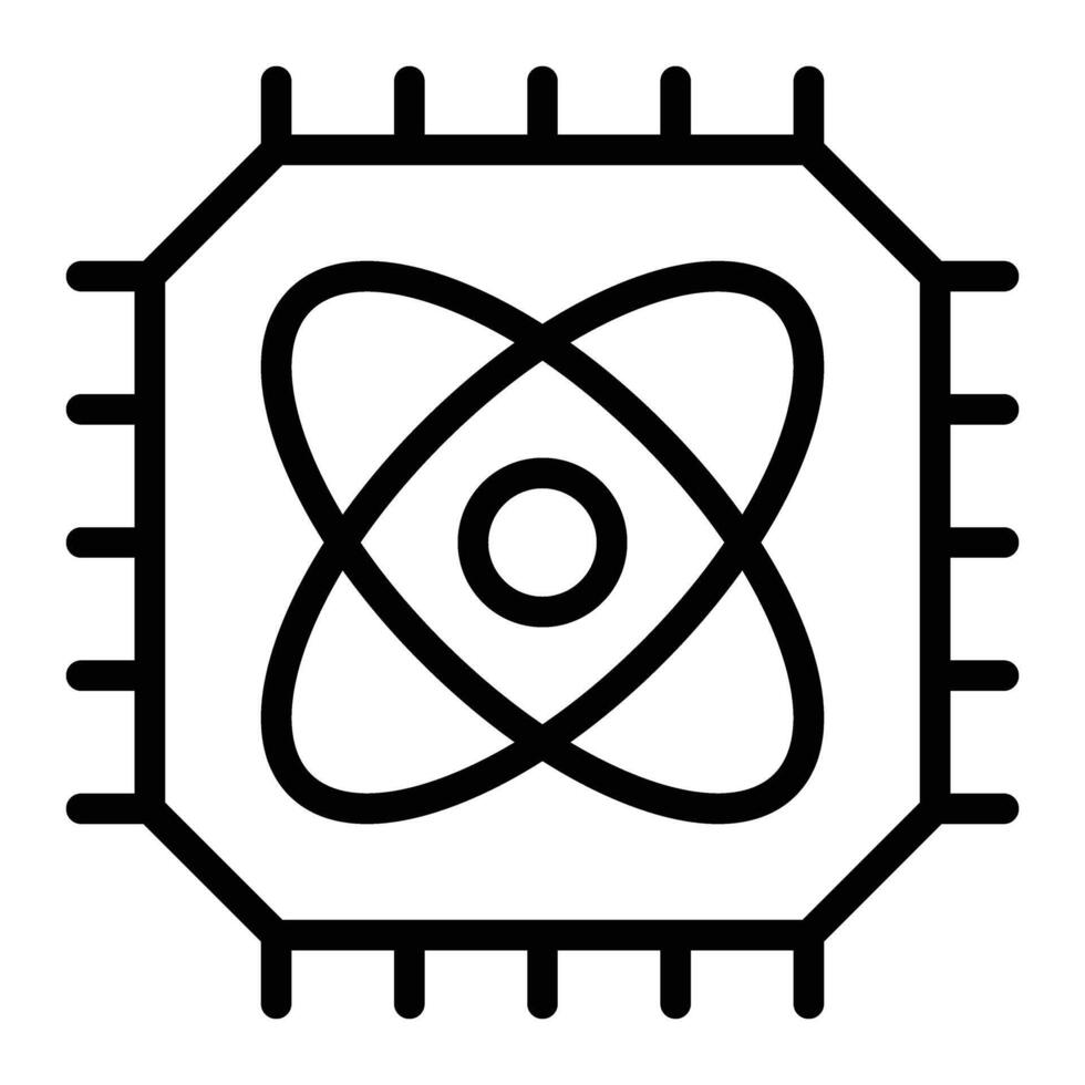 Quantum Computing Line Icon Design vector