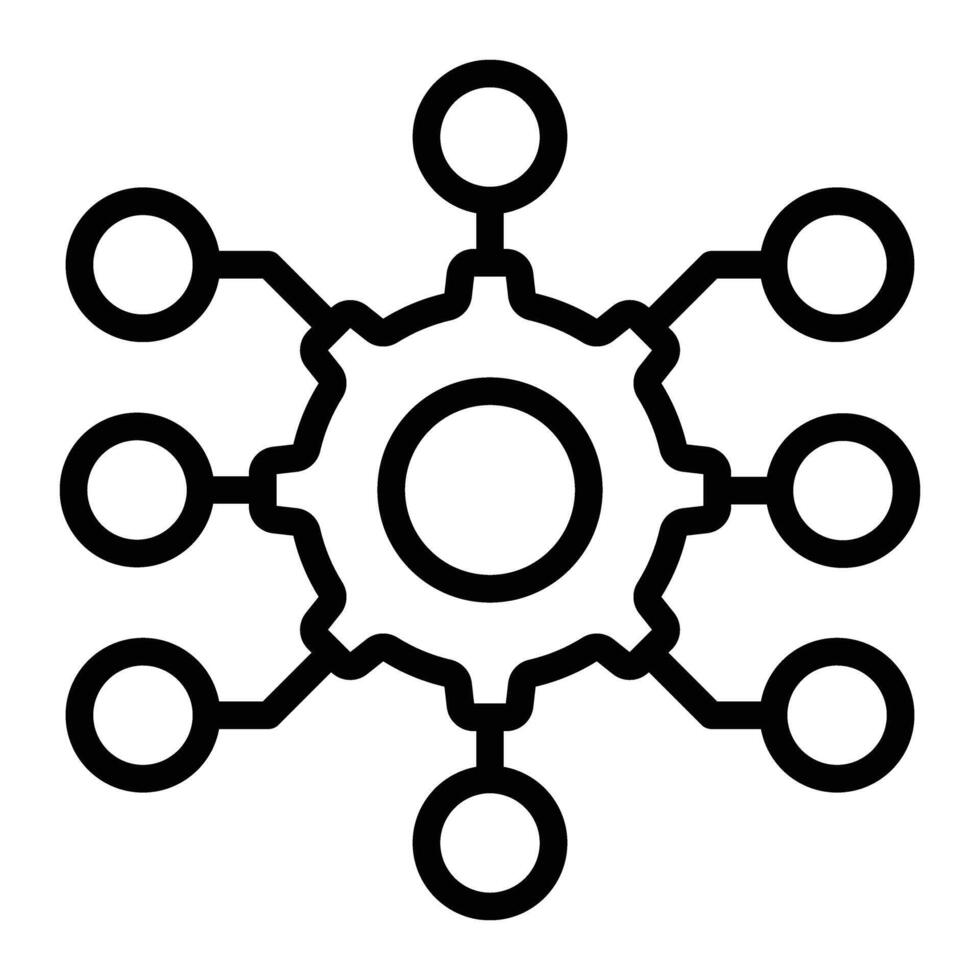 Automated System Line Icon Design vector