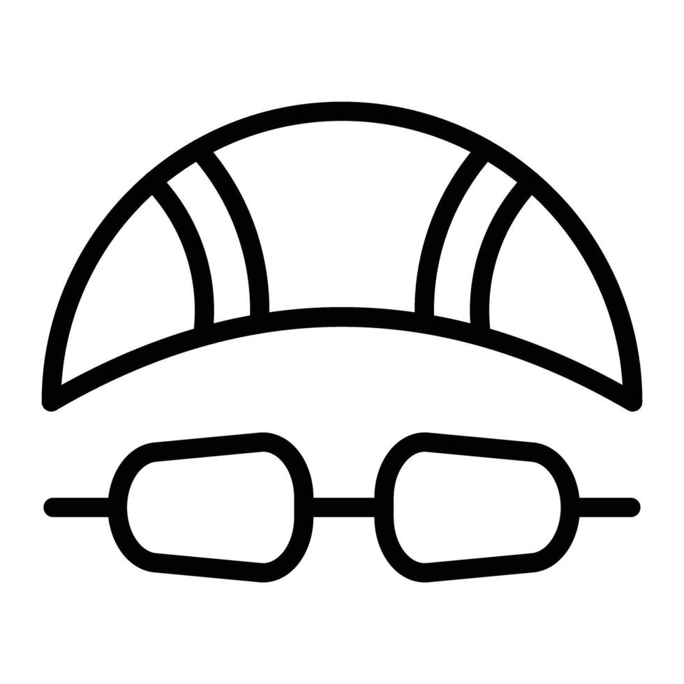 Swimming Cap Line Icon Design vector