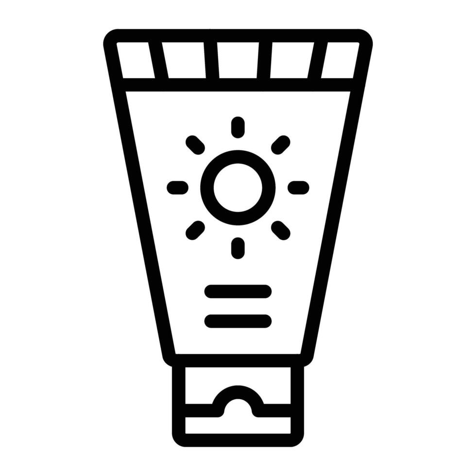 Sunscreen Line Icon Design vector