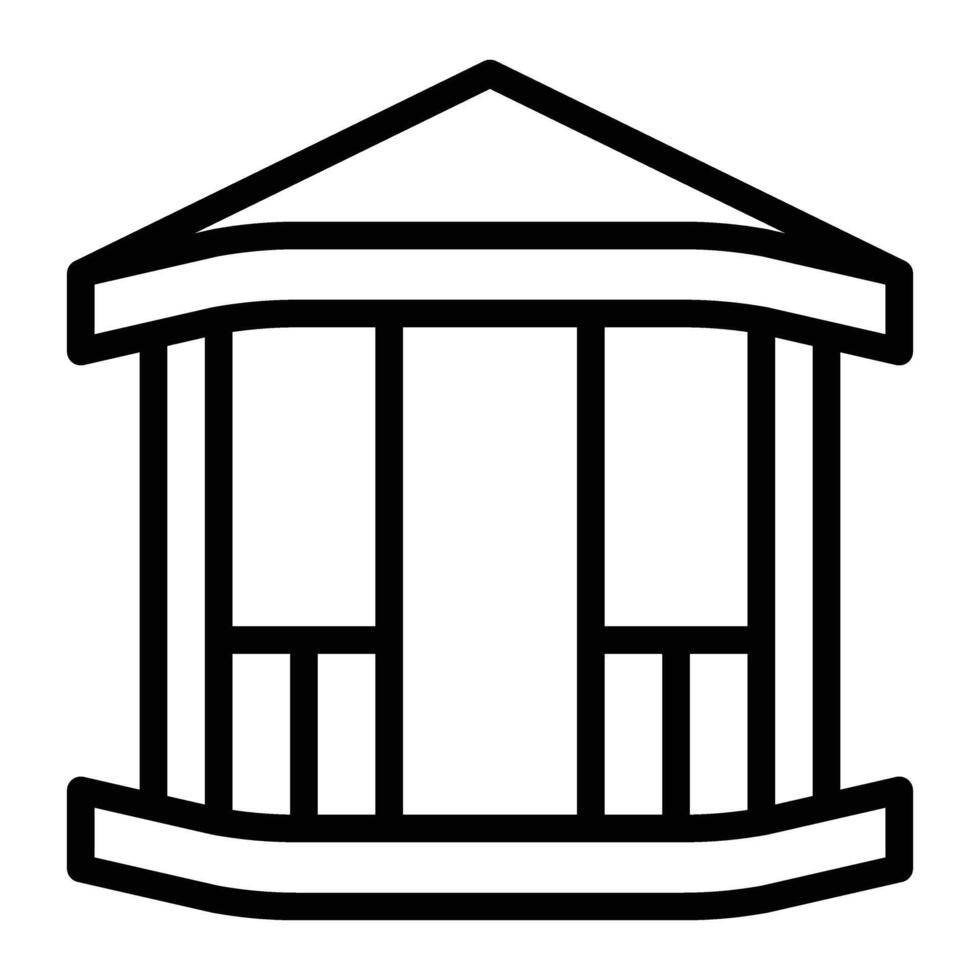 Gazebo Line Icon Design vector