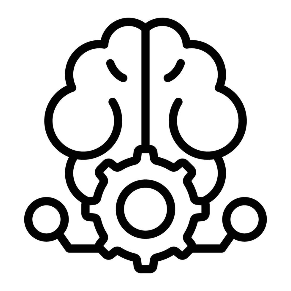 Deep Learning Line Icon Design vector