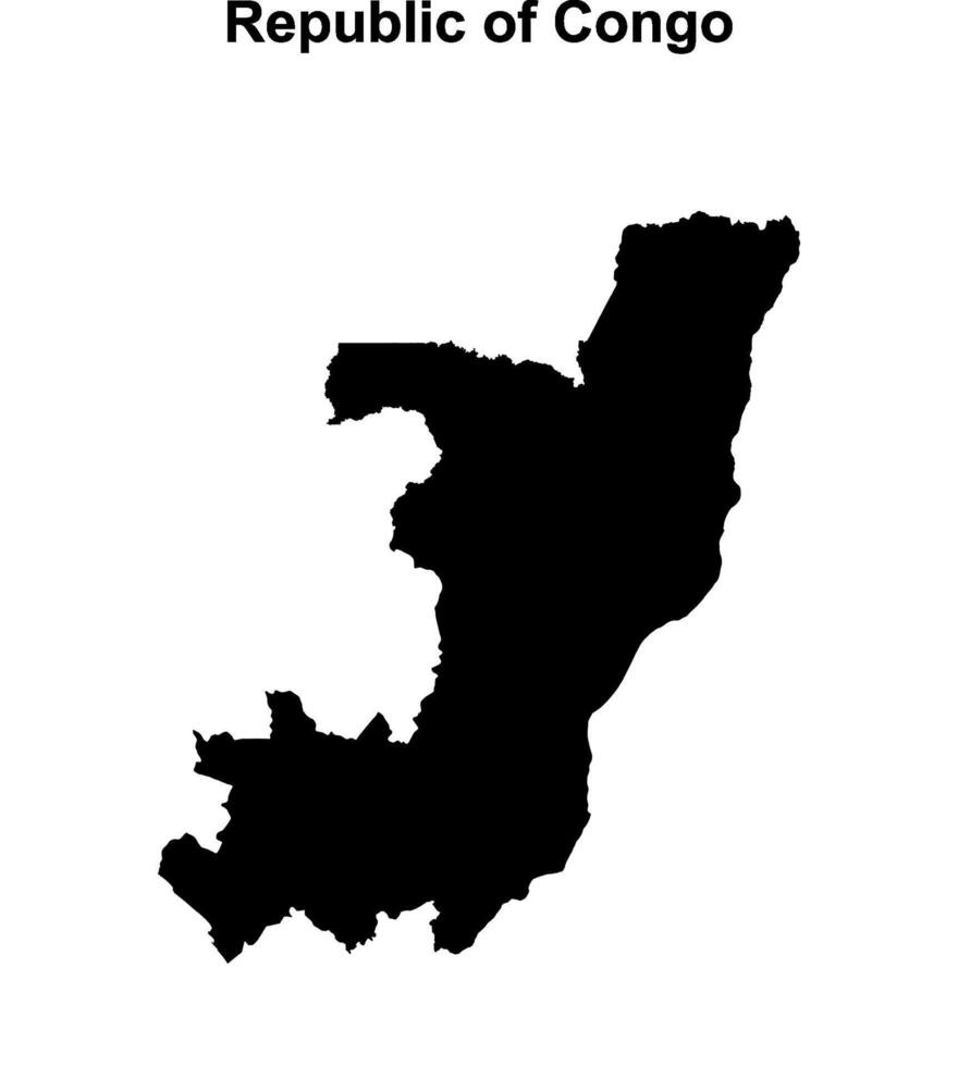 Republic of Congo blank outline map design vector