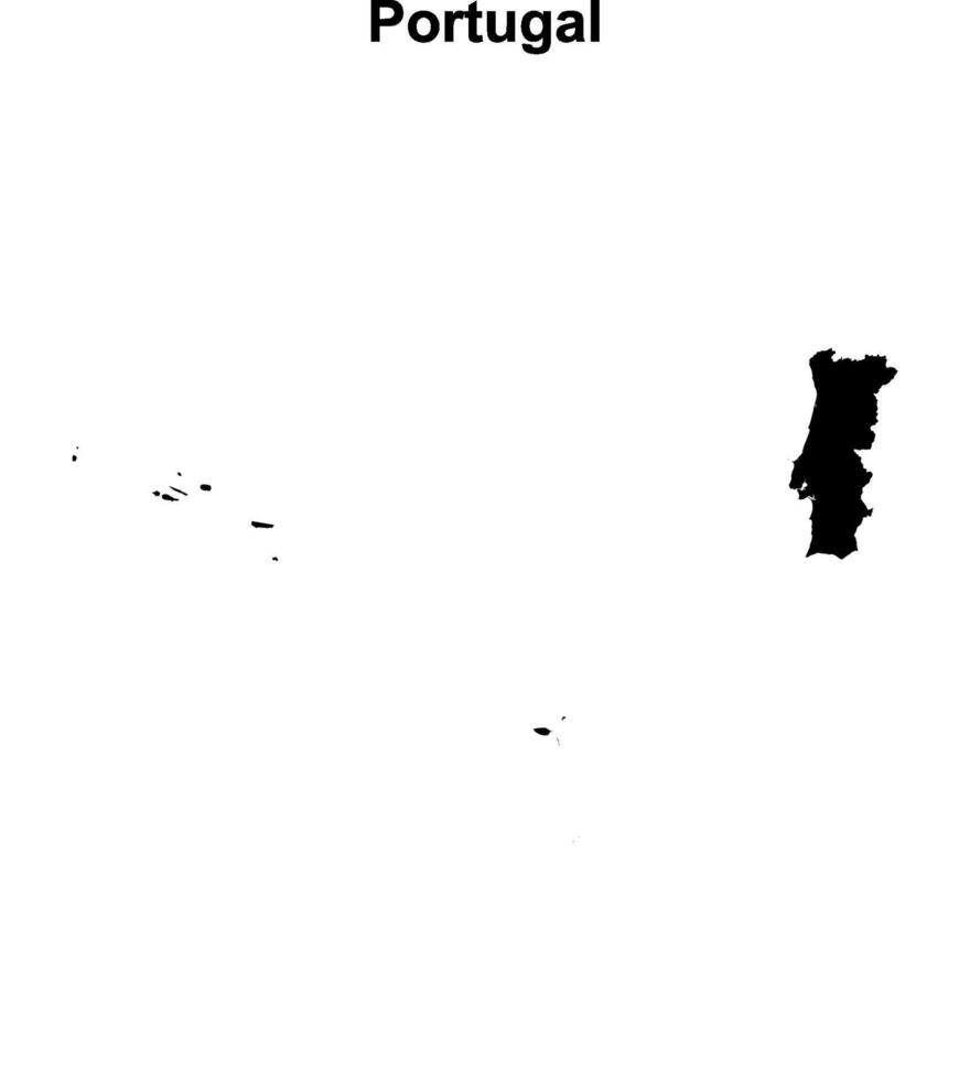 Portugal blank outline map design vector