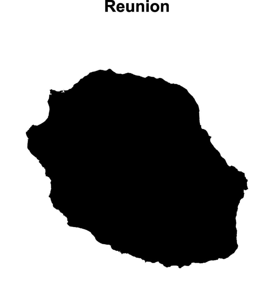 Reunion blank outline map design vector