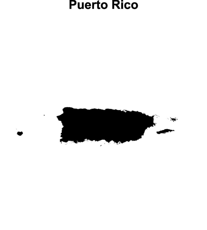 Puerto Rico blank outline map design vector