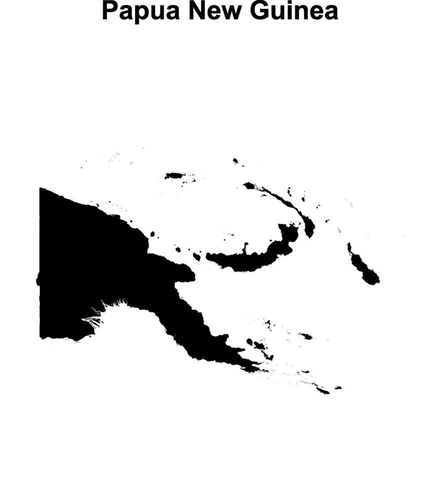 Papua New Guinea blank outline map design vector