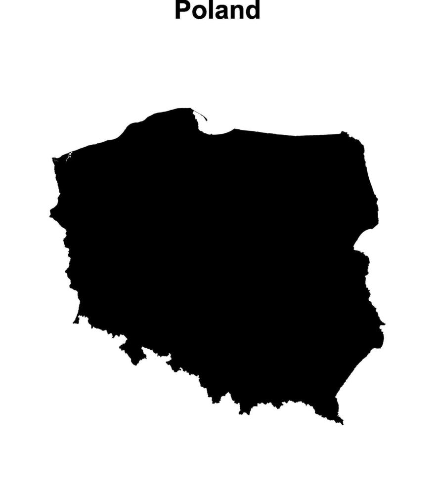 Poland blank outline map design vector