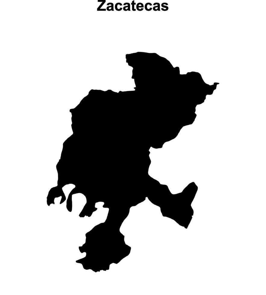 Zacatecas outline map vector