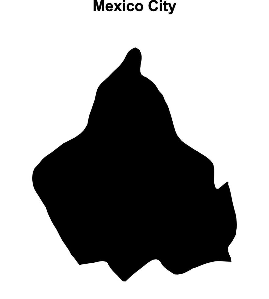 Mexico City outline map vector