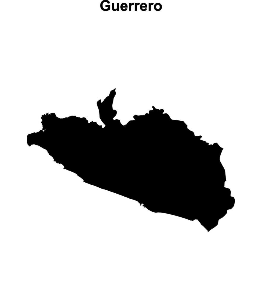 Guerrero outline map vector
