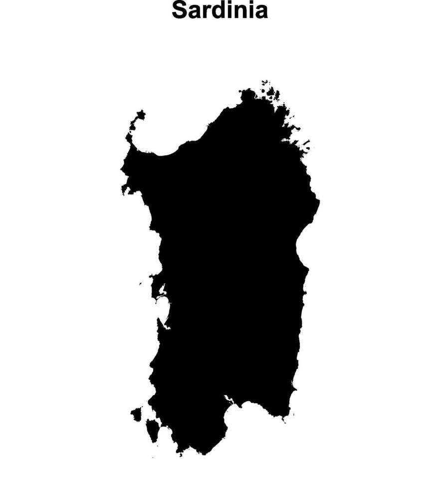 Sardinia outline map vector