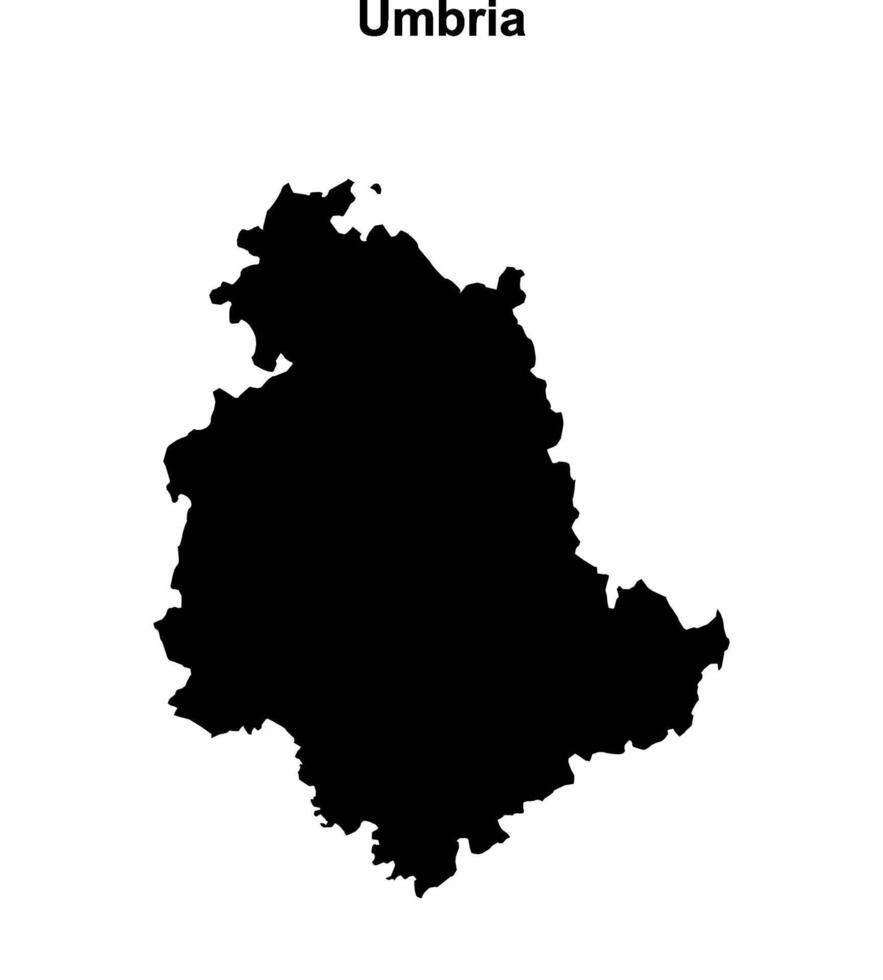Umbria outline map vector