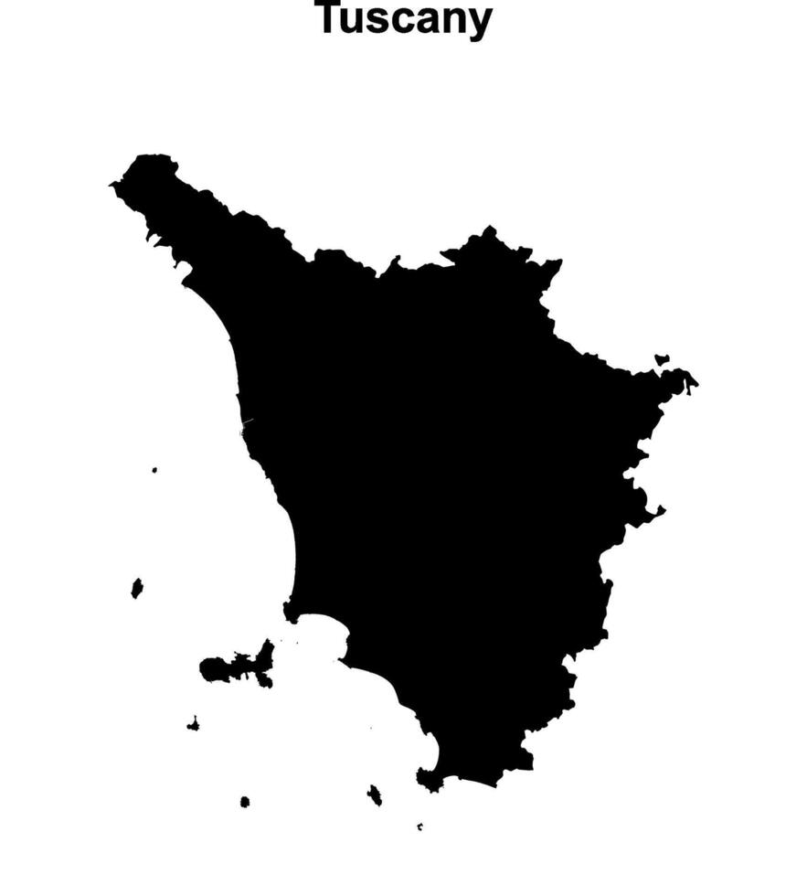 Tuscany outline map vector