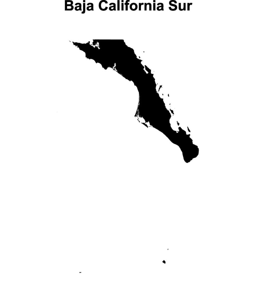 Baja California Sur outline map vector