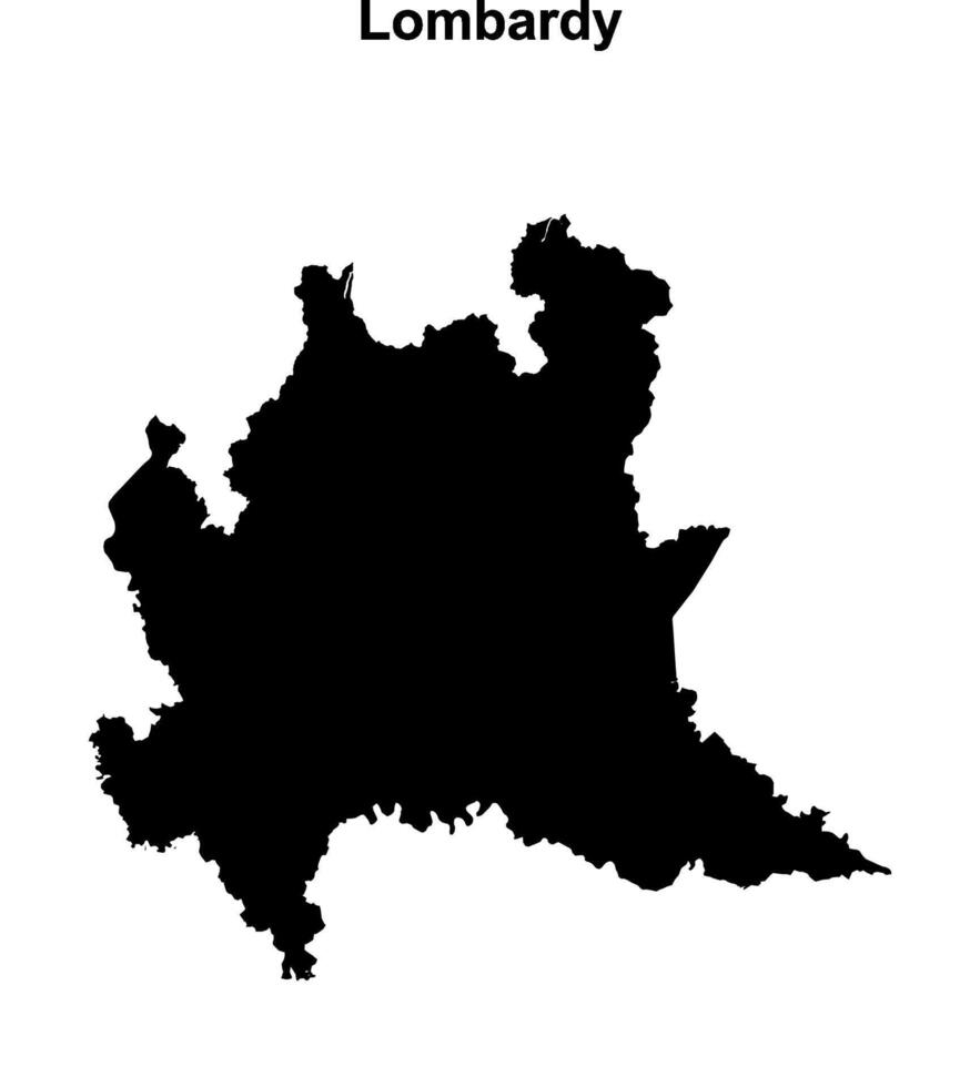 Lombardy outline map vector