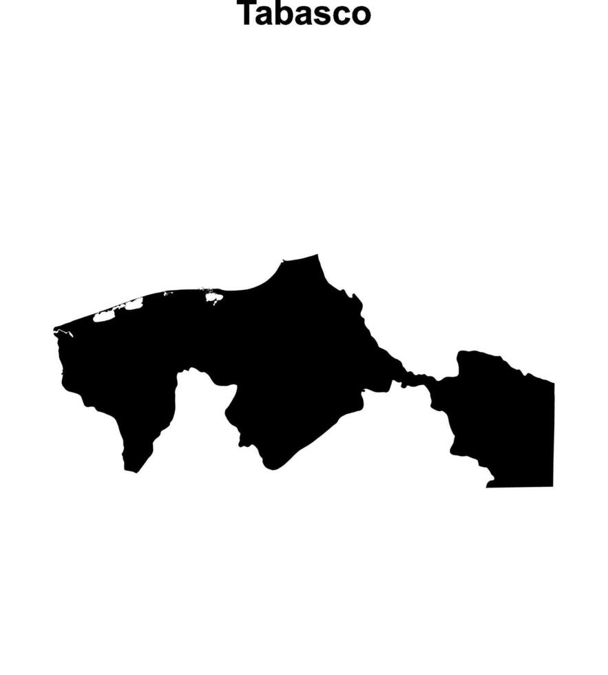 Tabasco outline map vector