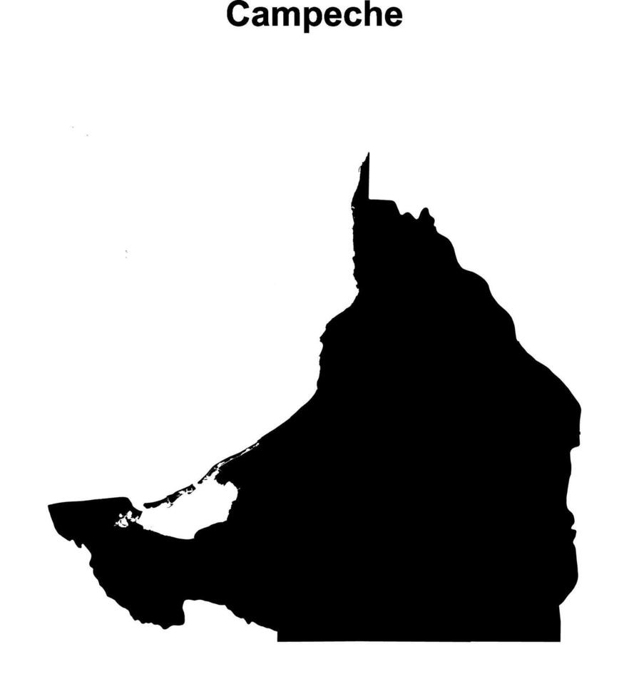 Campeche outline map vector
