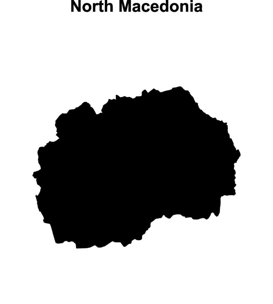North Macedonia blank outline map design vector