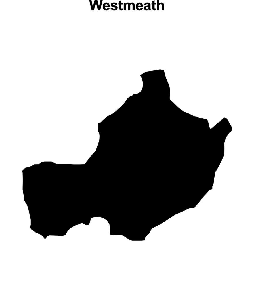 Westmeath outline map vector