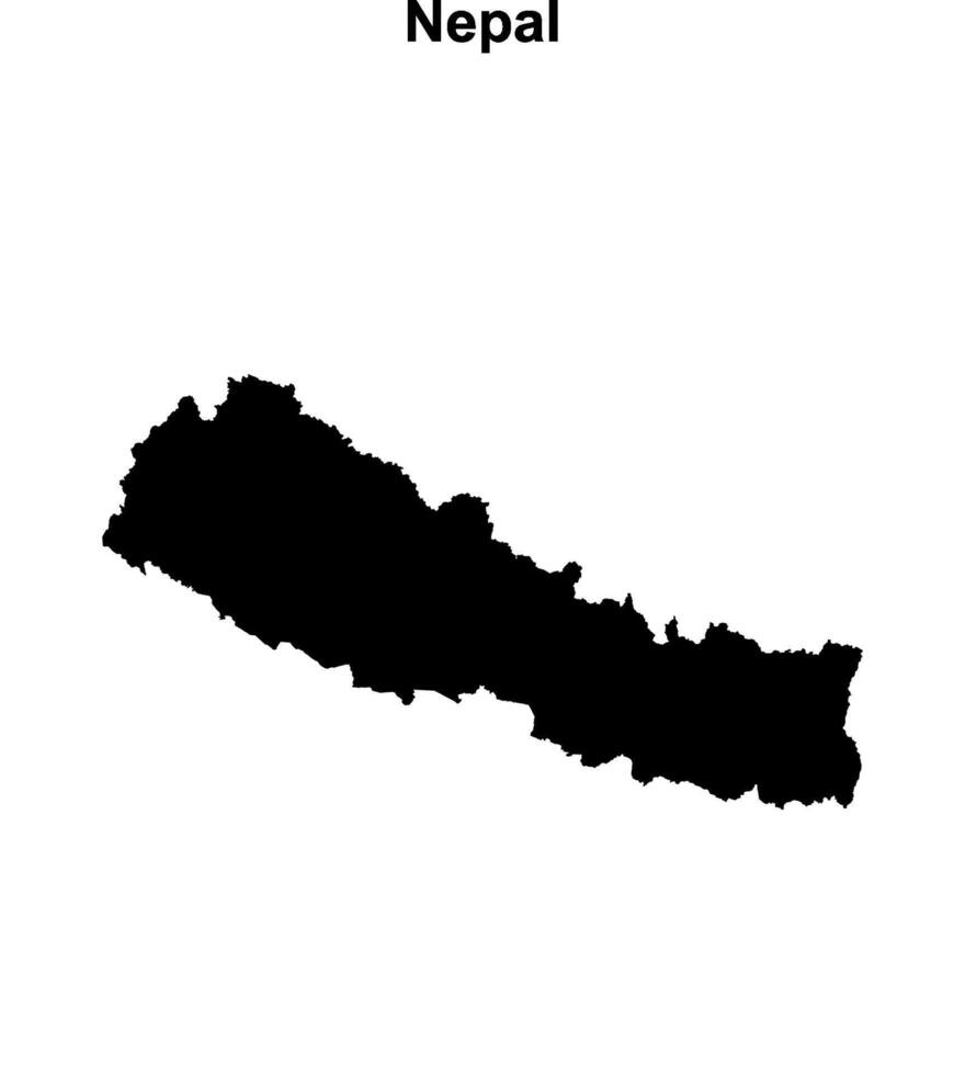 Nepal blank outline map design vector