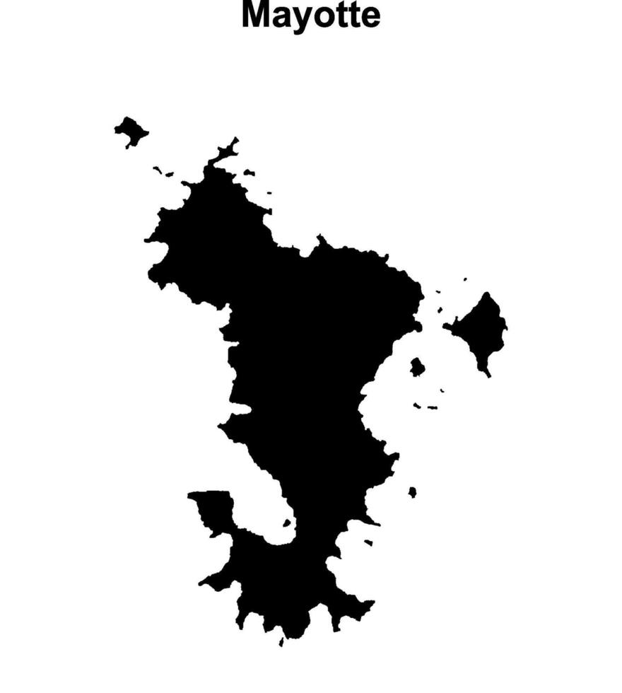 Mayotte blank outline map design vector