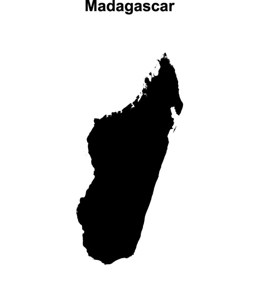Madagascar blank outline map design vector
